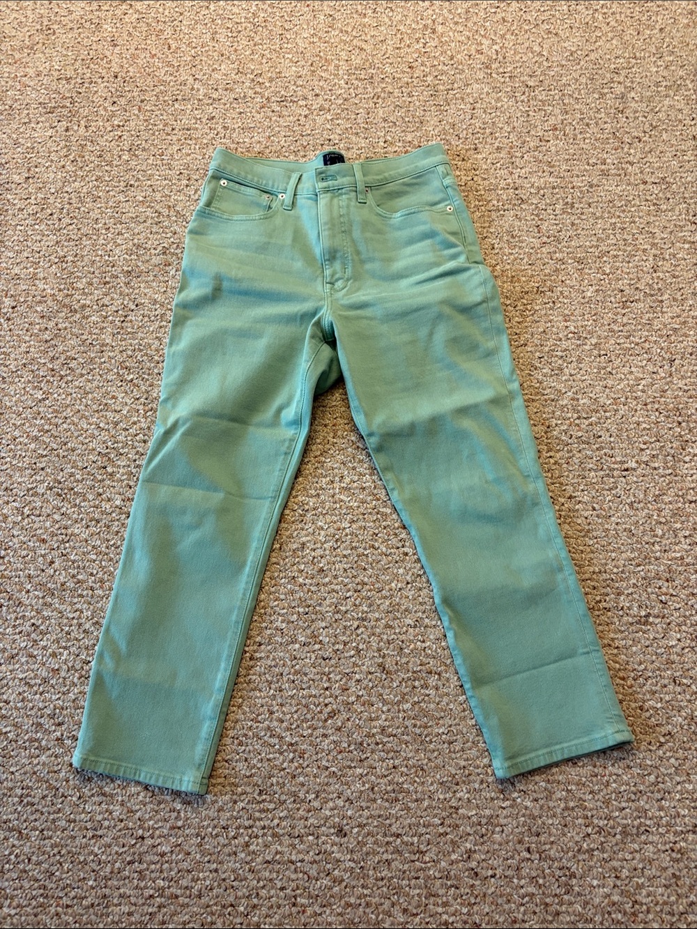 J. Crew Straight Jeans in Mint/Light Pastel Green